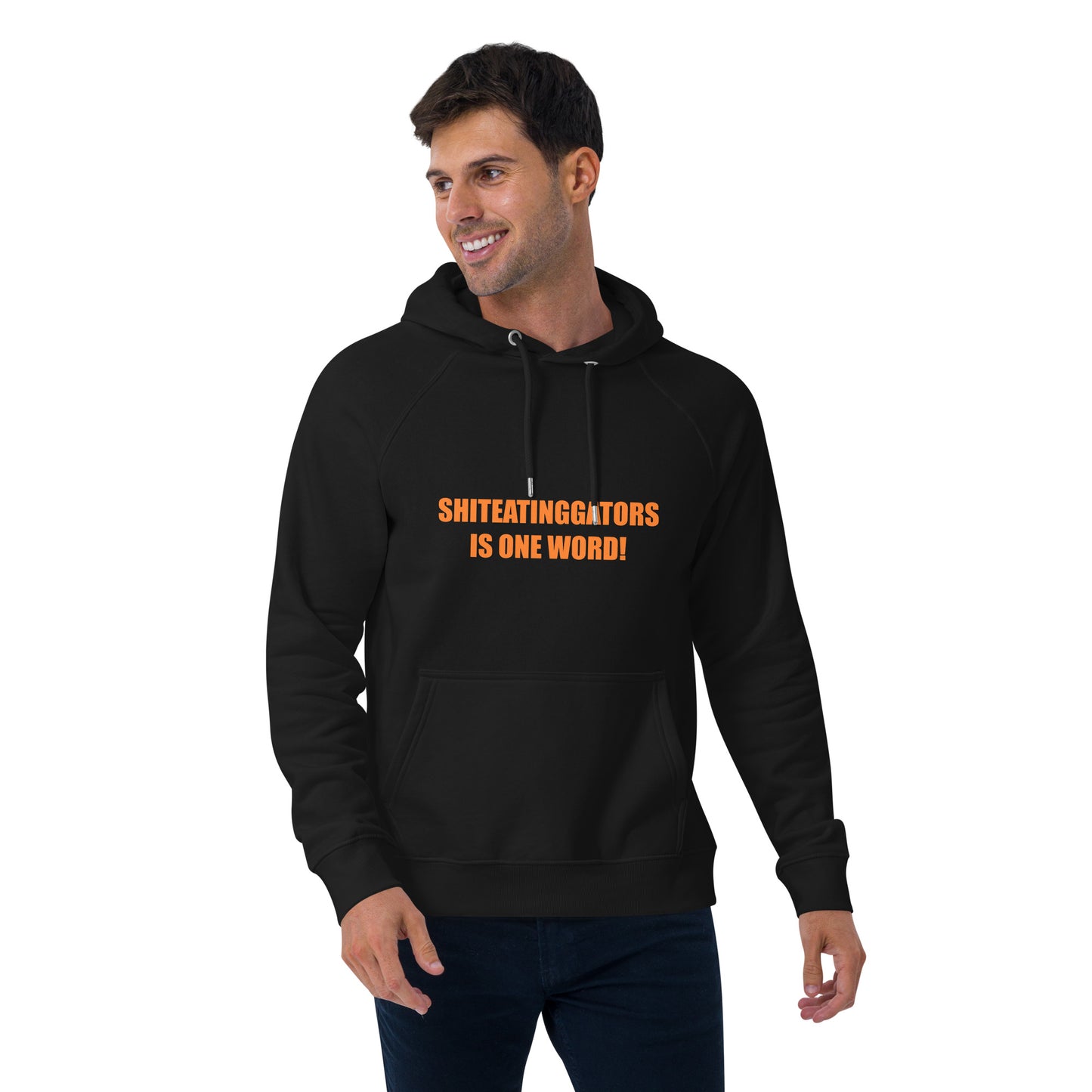 Shiteatinggators Orange Logo Unisex eco raglan hoodie
