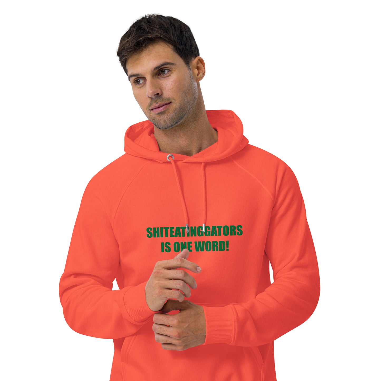 Shiteatinggators ForestGreen Logo Unisex eco raglan hoodie