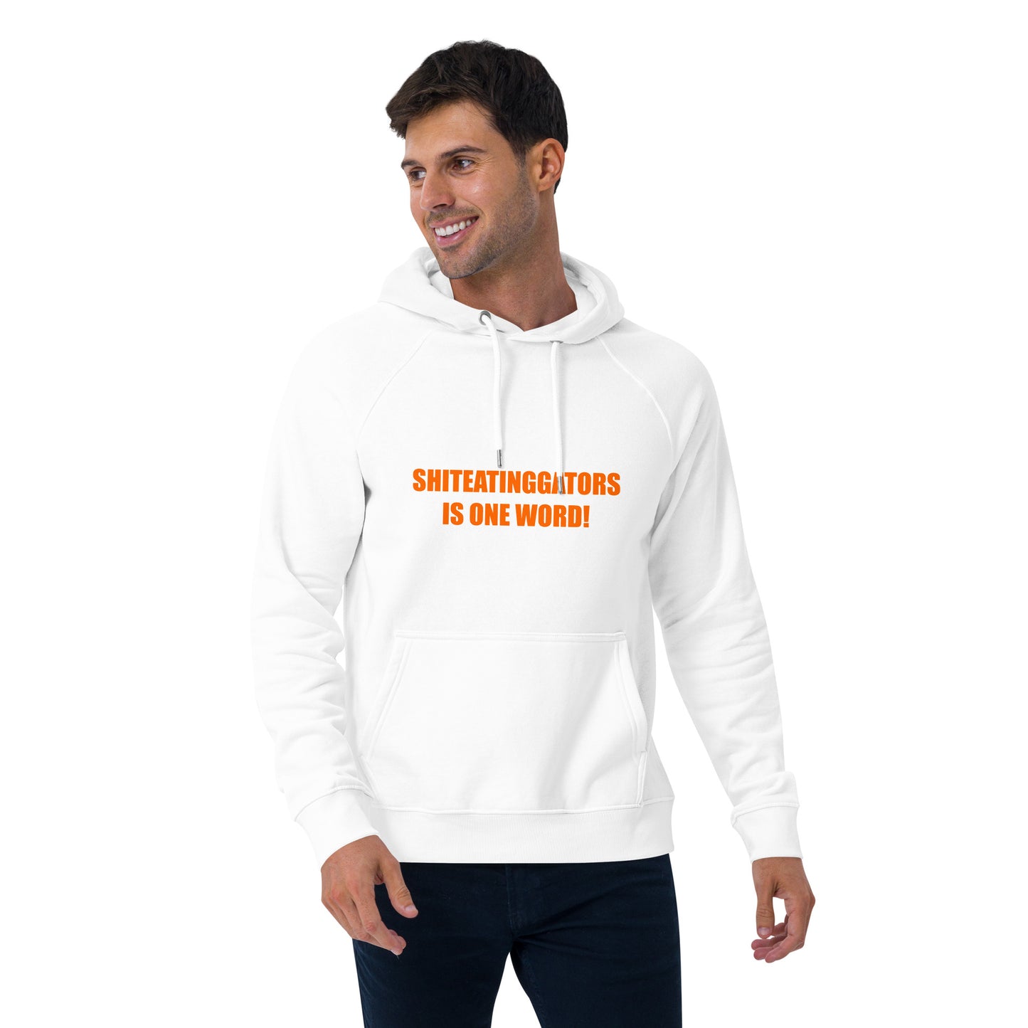 Shiteatinggators Orange Logo Unisex eco raglan hoodie